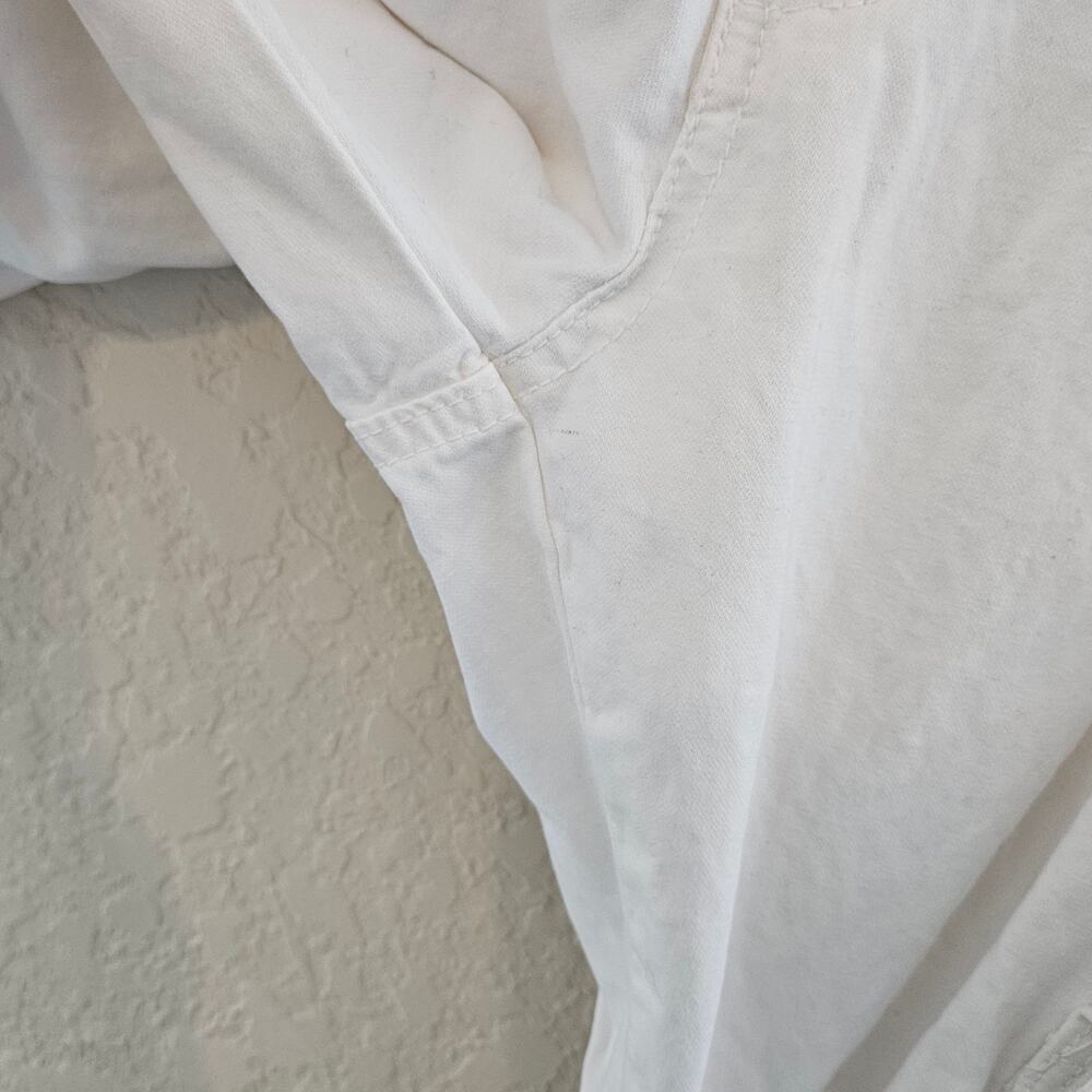 White Cargo Pants Multi Pockets Straight Leg Relax Fit Women Size 31 Punk Casual - Picture 8 of 14